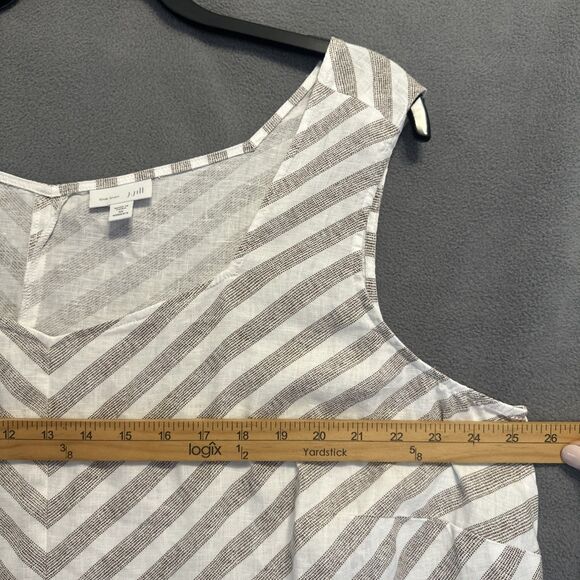 J. Jill Love Linen Maxi Dress 100% Linen Plus Size 3X White Striped Coastal - Picture 6 of 9